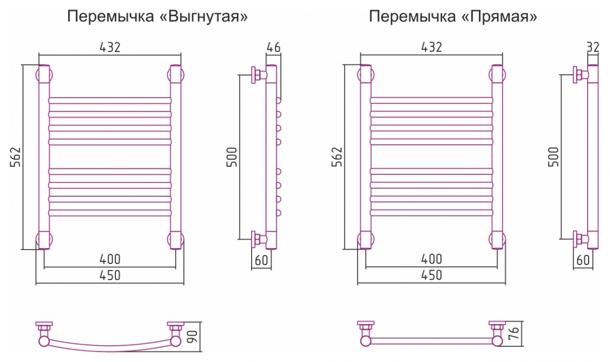 Полотенцесушитель водяной Сунержа Богема+ 500x400