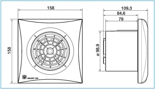 Накладной вентилятор Soler & Palau SILENT-300 CHZ Plus Белый (Таймер, Датчик влажности)