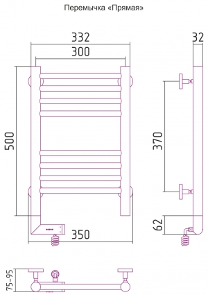 Полотенцесушитель электрический Сунержа Богема 2.0 500x300